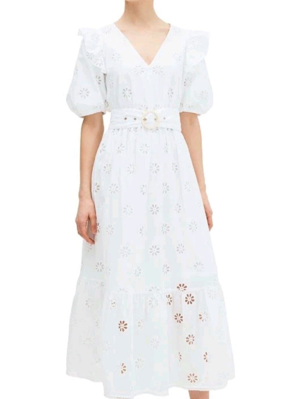 Kate Spade Clover White Eyelet Dress Size 6